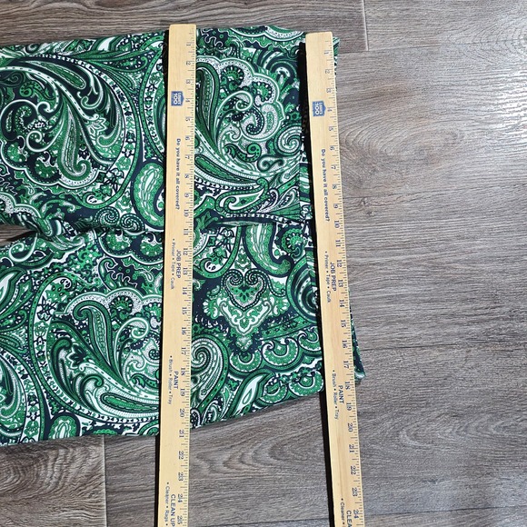 Michael Michael Kors Womens Green Paisley Ankle Pants Slim Fit Cotton Size 12 - Picture 7 of 14